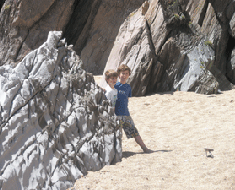 Exploring rocks on the beaches